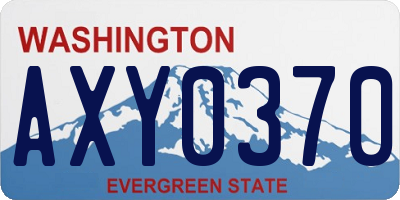WA license plate AXY0370