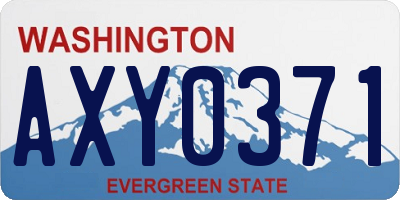 WA license plate AXY0371