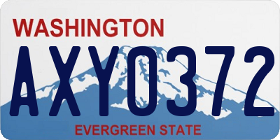 WA license plate AXY0372