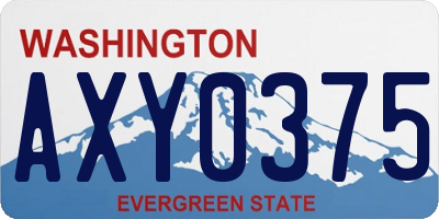 WA license plate AXY0375
