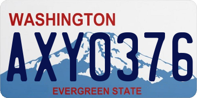 WA license plate AXY0376