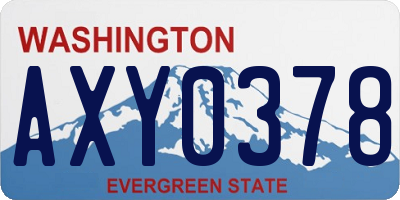 WA license plate AXY0378