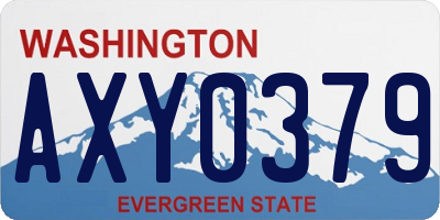 WA license plate AXY0379
