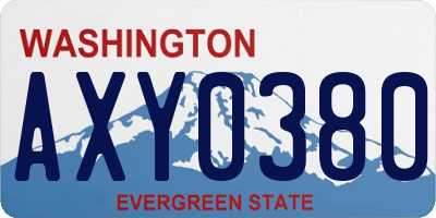 WA license plate AXY0380