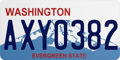 WA license plate AXY0382