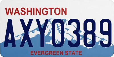 WA license plate AXY0389