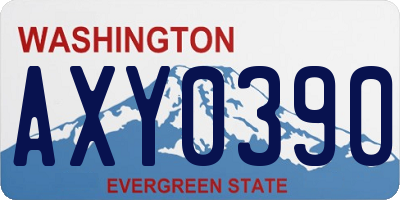 WA license plate AXY0390