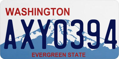 WA license plate AXY0394