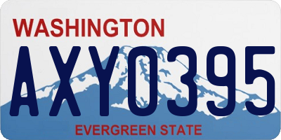 WA license plate AXY0395