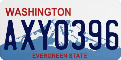 WA license plate AXY0396