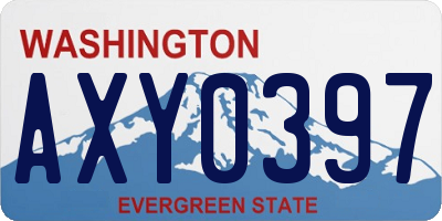 WA license plate AXY0397