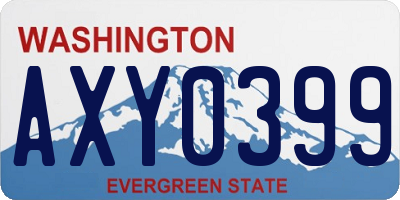 WA license plate AXY0399