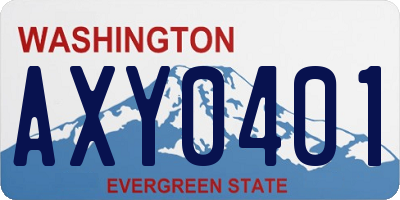 WA license plate AXY0401