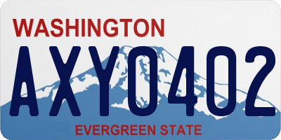 WA license plate AXY0402