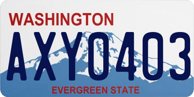 WA license plate AXY0403