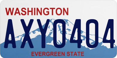 WA license plate AXY0404