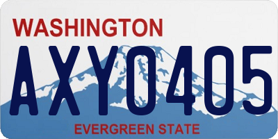 WA license plate AXY0405