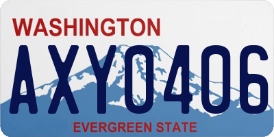 WA license plate AXY0406