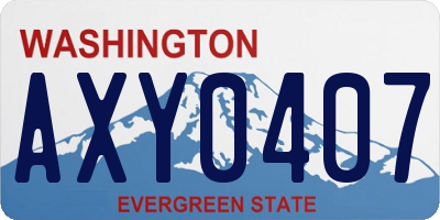 WA license plate AXY0407