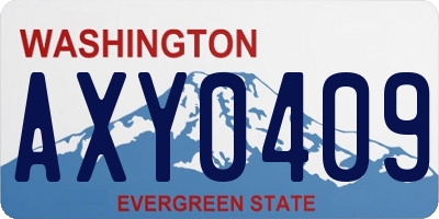 WA license plate AXY0409