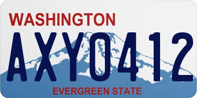 WA license plate AXY0412