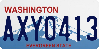 WA license plate AXY0413