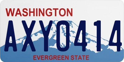 WA license plate AXY0414