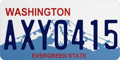 WA license plate AXY0415