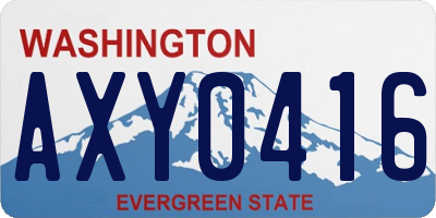 WA license plate AXY0416