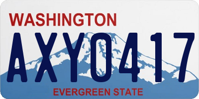 WA license plate AXY0417
