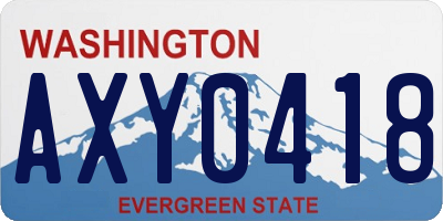 WA license plate AXY0418