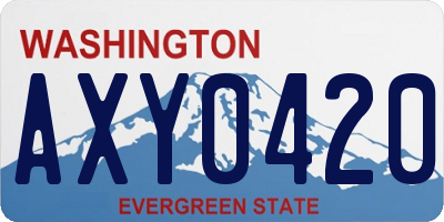 WA license plate AXY0420
