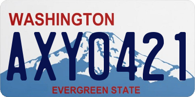 WA license plate AXY0421