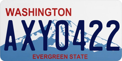 WA license plate AXY0422