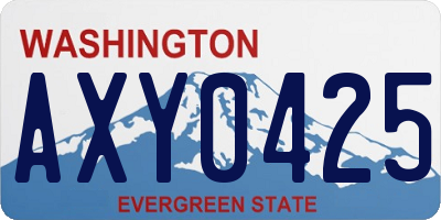 WA license plate AXY0425