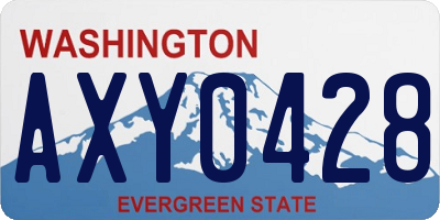 WA license plate AXY0428