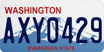 WA license plate AXY0429