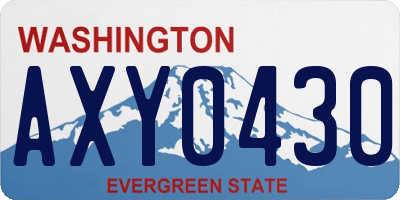 WA license plate AXY0430