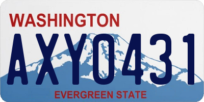 WA license plate AXY0431
