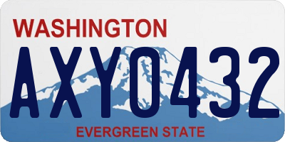 WA license plate AXY0432