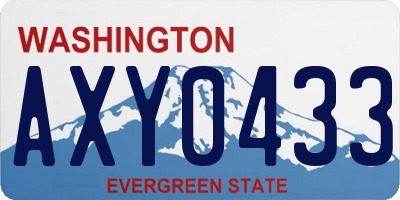 WA license plate AXY0433