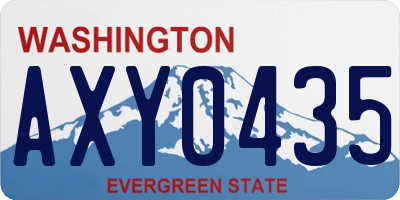 WA license plate AXY0435