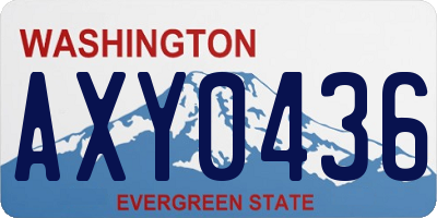 WA license plate AXY0436