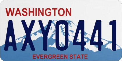 WA license plate AXY0441