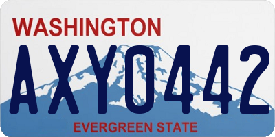 WA license plate AXY0442