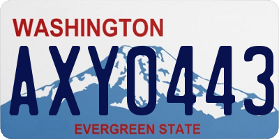 WA license plate AXY0443