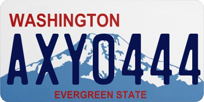 WA license plate AXY0444