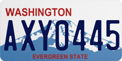 WA license plate AXY0445