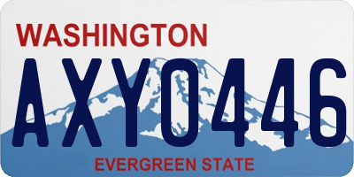 WA license plate AXY0446
