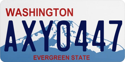 WA license plate AXY0447